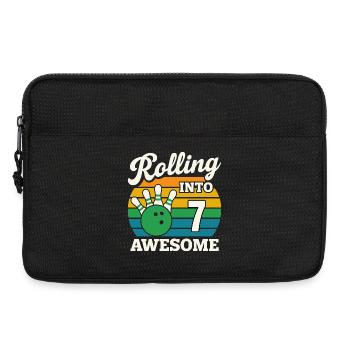 Retro Bowling inspiriert Design zum 7. Geburtstag - Laptoptasche 13" - Schwarz - Vorne