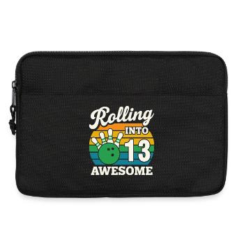 Retro Bowling 13. Geburtstag T-Shirt - Laptoptasche 13" - Schwarz - Vorne
