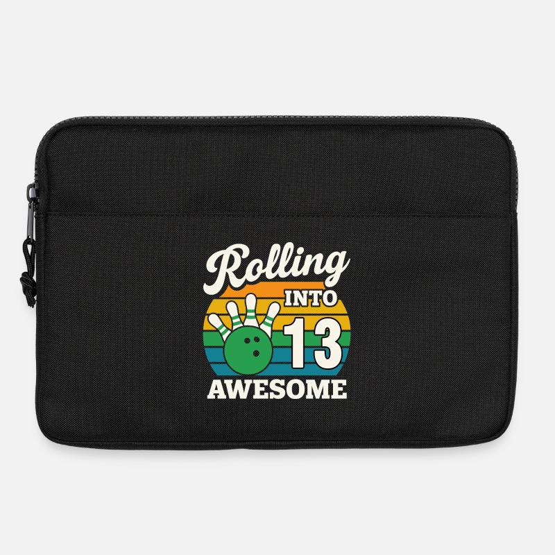 Retro Bowling 13. Geburtstag T-Shirt - Laptoptasche 13" - Schwarz
