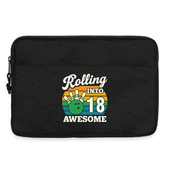 Retro Bowling Feier zum 18. Geburtstag - Laptoptasche 13" - Schwarz - Vorne