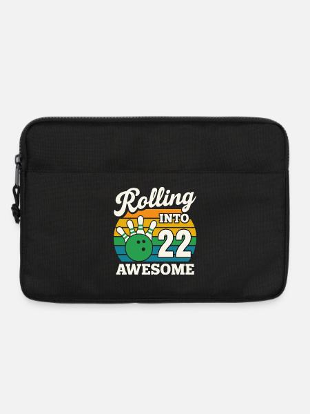 Bowling 22 Birthday Celebration Graphic - Laptop bag 13" - black