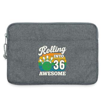 Retro Bowling 36th Birthday Graphic - Laptop bag 13" - heather grey - Front