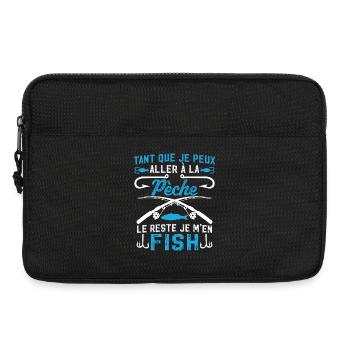 aller a la pèche le reste je m'en fish   - Sacoche pour ordinateur portable 13 pouces - noir - Devant