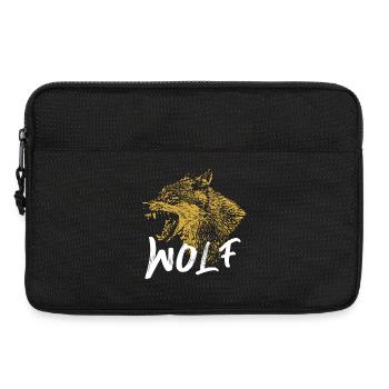 Goldener Wolf Illustration Design - Laptoptasche 13" - Schwarz - Vorne