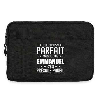 Emmanuel : authentique, imparfait, top, perfection - Sacoche pour ordinateur portable 13 pouces - noir - Devant