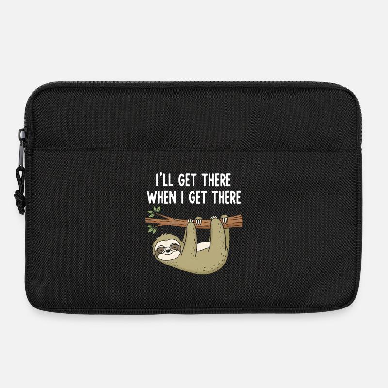 Lässiger Faultier Spruch - Laptoptasche 13" - Schwarz