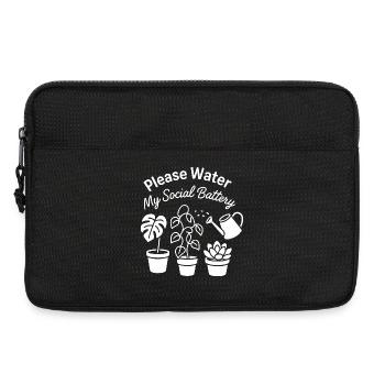 Please Water My Social Battery - Laptop bag 13" - black - Front