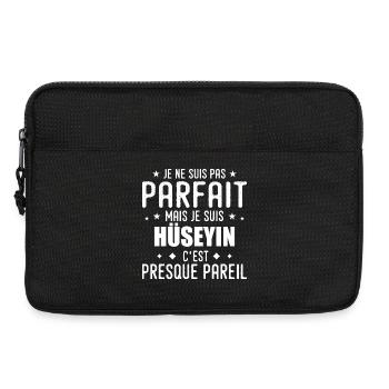 Hüseyin: authentisch, unvollkommen, oben, Perfektion - Laptoptasche 13" - Schwarz - Vorne
