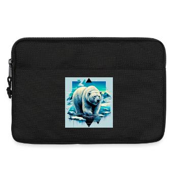 polar bear - Laptop bag 13" - black - Front