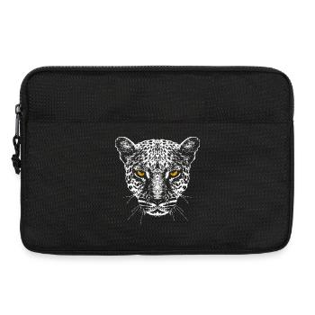 Leopard / Kopf / Augen - Laptoptasche 13" - Schwarz - Vorne
