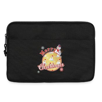 Merry Christmas English with Snowmen - Laptop bag 13" - black - Front