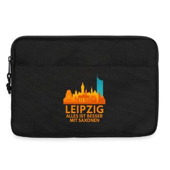 Diction saxonne de la silhouette de Leipzig - Sacoche pour ordinateur portable 13 pouces - noir - Devant