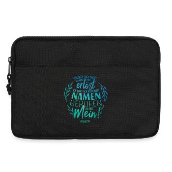 Bei deinem Namen gerufen - Bibelvers Lettering - Laptoptasche 13" - Schwarz - Vorne