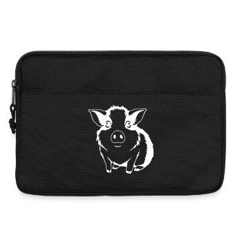 T-shirt cochon d’Inde cadeau - Sacoche pour ordinateur portable 13 pouces - noir - Devant