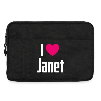I Love Janet Pink Heart I Love Janet - Laptop bag 13" - black - Front