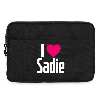 I Love Sadie Pink Heart I Love Sadie - Laptop bag 13" - black - Front