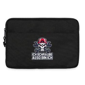 Ich schraube, also bin ich – Werkstattphilosophie  - Laptoptasche 13" - Schwarz - Vorne