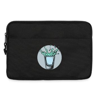 Spritziges Glas-Splash Motiv - Laptoptasche 13" - Schwarz - Vorne