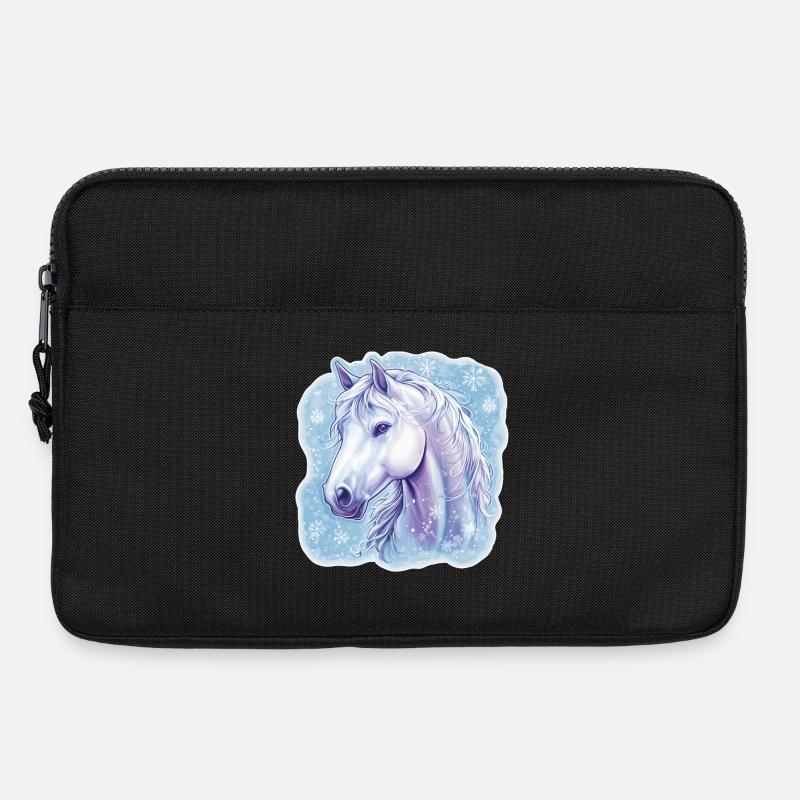 Pferd Schneeflocken  - Laptoptasche 13" - Schwarz