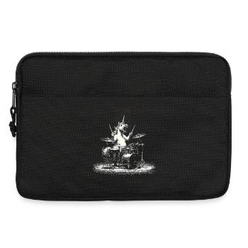 Einhorn spielt Schlagzeug – Geschenk für Drummer - Laptoptasche 13" - Schwarz - Vorne