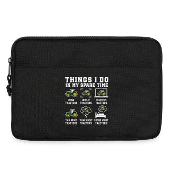 Funny Tractors Lover Things I Do In My Spare Time - Laptop bag 13" - black - Front