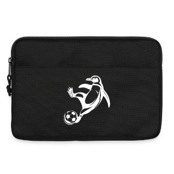 Penguin Soccer Player Silhouette Soccer Goal Kick - Laptop bag 13" - black - Front