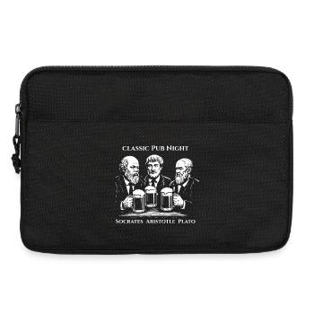 Soirée Pub des Philosophes : Socrate Aristote Platon - Sacoche pour ordinateur portable 13 pouces - noir - Devant