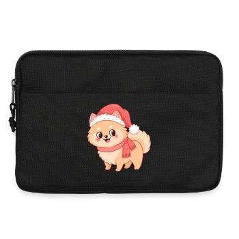 Pomeranian Dog Naughty Christmas - Laptop bag 13" - black - Front