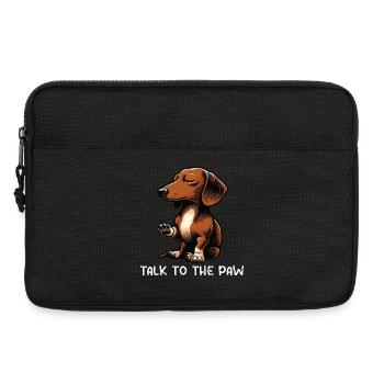 Talk to the Paw Dackel Dackelbesitzer Dackelhalter - Laptoptasche 13" - Schwarz - Vorne