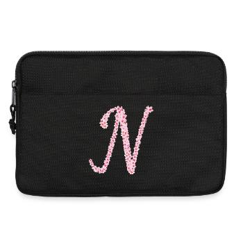 Kirschblüteninitial N - Laptoptasche 13" - Schwarz - Vorne