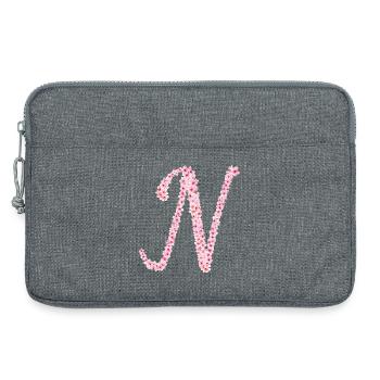 Cherry blossom initial N - Laptop bag 13" - heather grey - Front