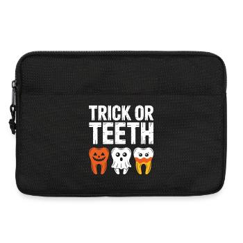 Trick oder Teeth Halloween-T-Shirt - Laptoptasche 13" - Schwarz - Vorne