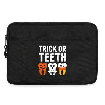 T-shirt Halloween Trick or Teeth - Sacoche pour ordinateur portable 13 pouces - noir - Devant
