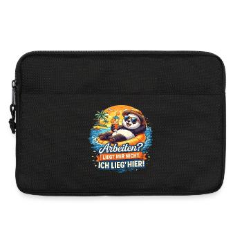 Panda Strandurlaub: Arbeit? Mir Nicht - Laptoptasche 13" - Schwarz - Vorne