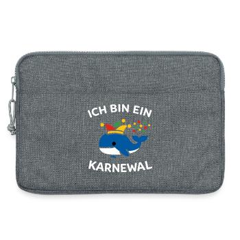 Karnewal Jecke Carnaval : Cadeau de jeux de mots drôles - Sacoche pour ordinateur portable 13 pouces - gris chiné - Devant