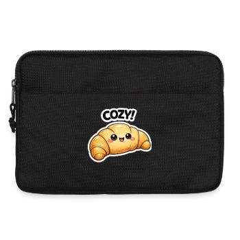 Croissant douillet Kawaii - Sacoche pour ordinateur portable 13 pouces - noir - Devant
