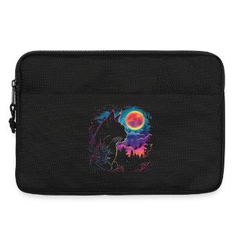 Cat sleep in neon night - Laptop bag 13" - black - Front