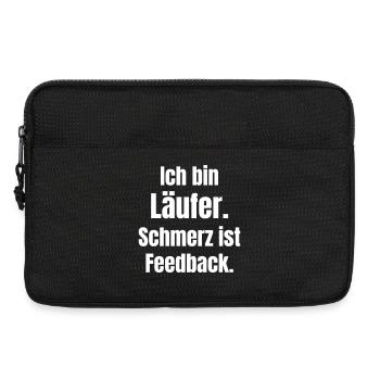 Ich bin Läufer – Schmerz ist Feedback - Laptoptasche 13" - Schwarz - Vorne