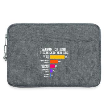 Why I lose at foosball table - Laptop bag 13" - heather grey - Front