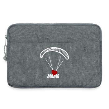Paragliding Mama mit Herz - Laptoptasche 13" - Grau meliert - Vorne