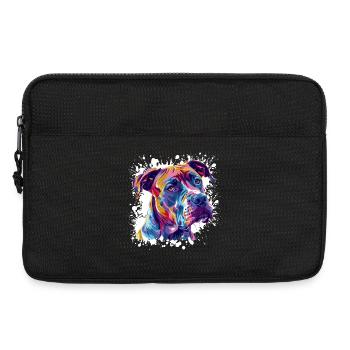 Dog Portrait Splatter Dog - Laptop bag 13" - black - Front