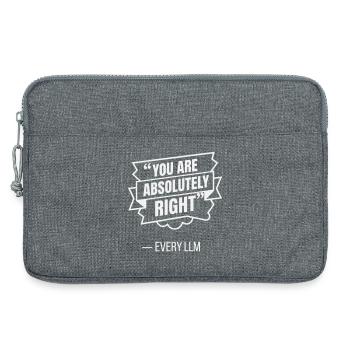 Du hast recht – lustiges KI-LLM-Roboter-Weißzitat - Laptoptasche 13" - Grau meliert - Vorne