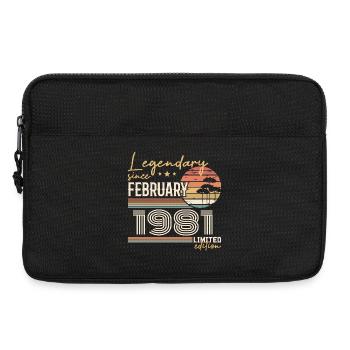 Février 1981 anniversaire 1981 légendes Février - Sacoche pour ordinateur portable 13 pouces - noir - Devant