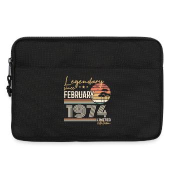 Février 1974 anniversaire 1974 légendes Février - Sacoche pour ordinateur portable 13 pouces - noir - Devant