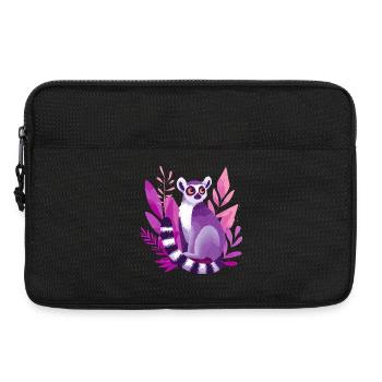 Lémurien violet dans la Jungle Rose - Sacoche pour ordinateur portable 13 pouces - noir - Devant