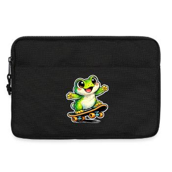 Happy Frog Skateboard - Laptop bag 13" - black - Front