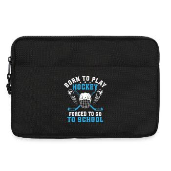 Born To Play Hockey Forced To Go To School  - Laptop bag 13" - black - Front