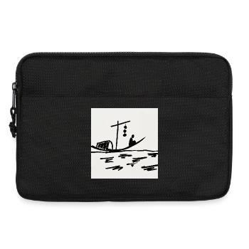 Nachtboot am Fluss - Laptoptasche 13" - Schwarz - Vorne