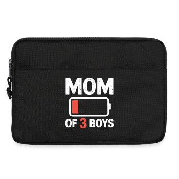 Mom of 3 Boys Battery Low - Laptop bag 13" - black - Front