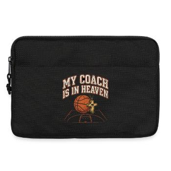 Mon entraîneur est au paradis dans le basket chrétien - Sacoche pour ordinateur portable 13 pouces - noir - Devant